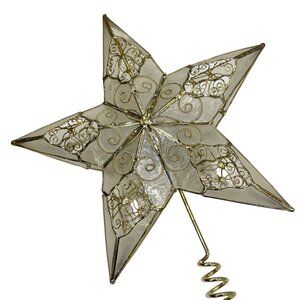 Kurt S. Adler 10.5-Inch Capiz Gold Star Christmas Tree Topper